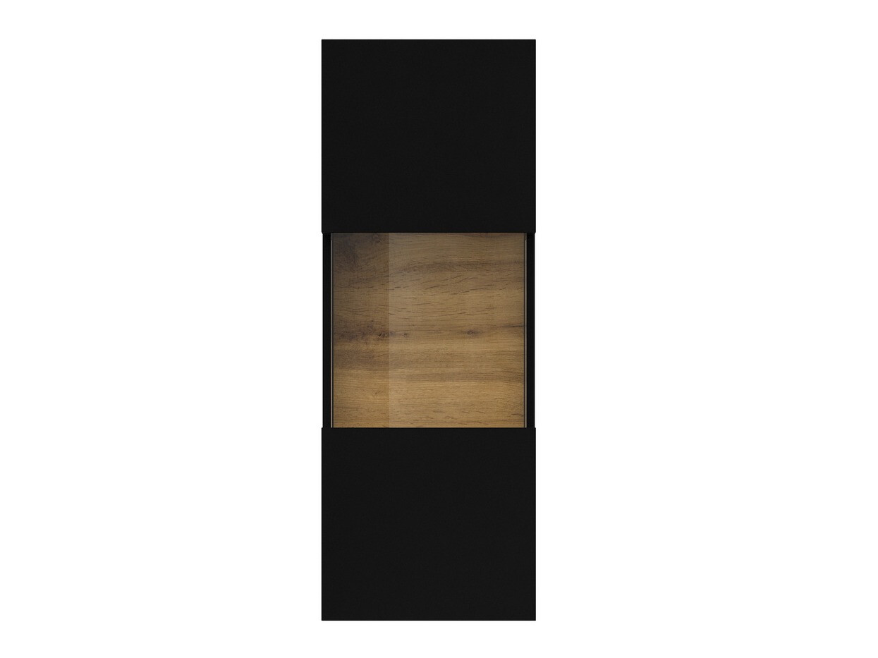Wall cabinet Revmiru 101 (Black + Wotan Oak)