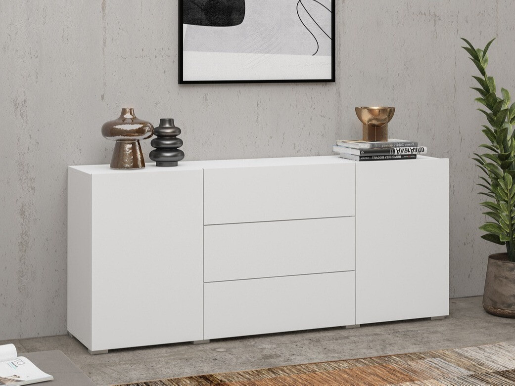 Chest of drawers Revmiru 103 (White + Wotan Oak)