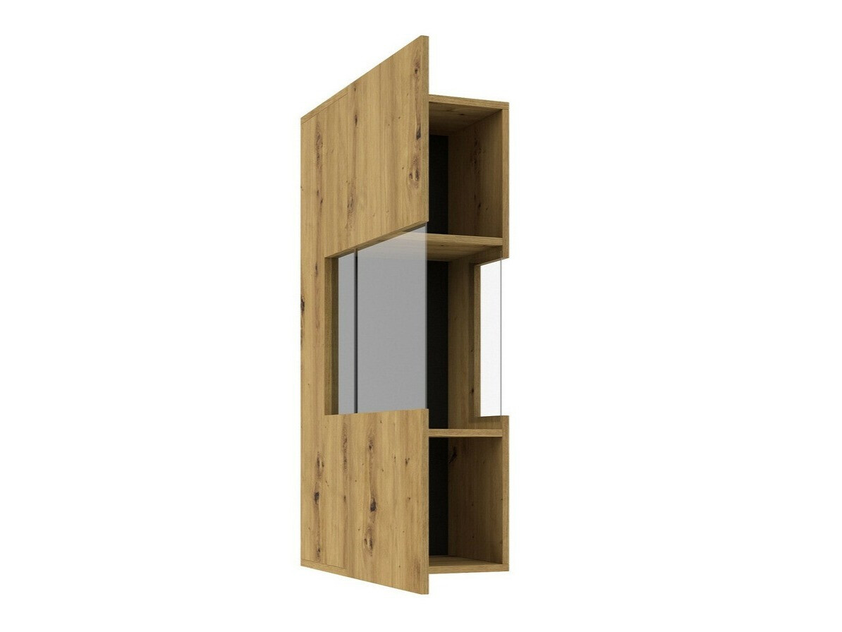 Wall cabinet Revmiru 101 (Black + Wotan Oak)