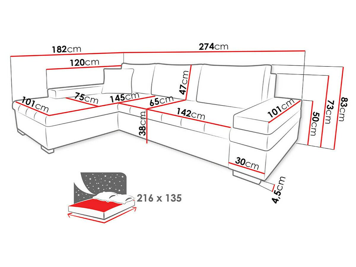 Corner sofa Comfivo Olivetum I (Magic Velvet 2201 + Matana 17)