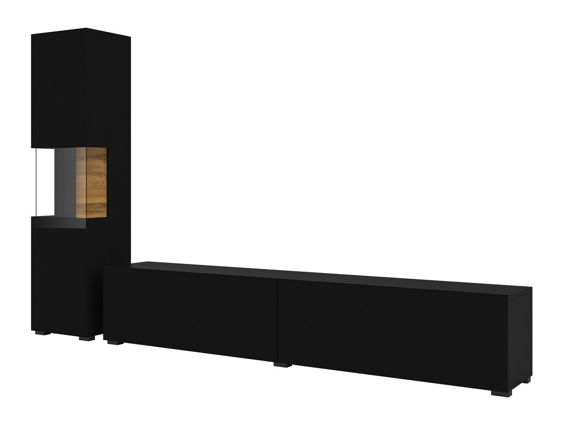Living room set Revmiru 105 (Black + Wotan Oak)