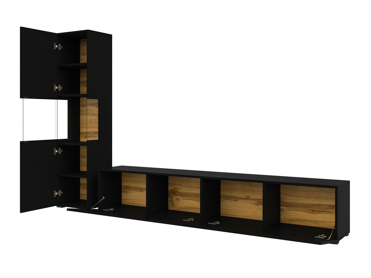 Living room set Revmiru 105 (Black + Wotan Oak)