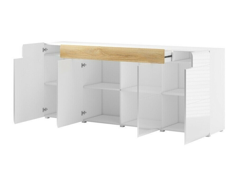 Chest of drawers Torsone 102 (White + Glossy white)