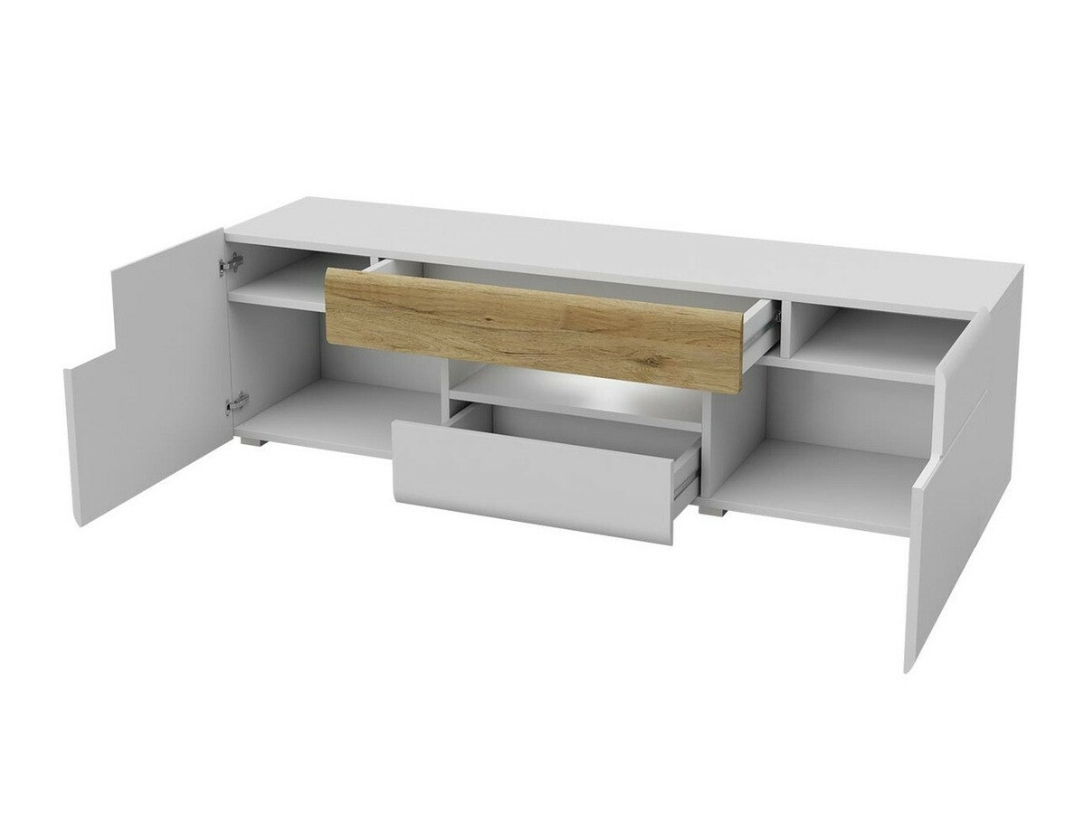 TV stand Torsone 101 (White + Glossy white)
