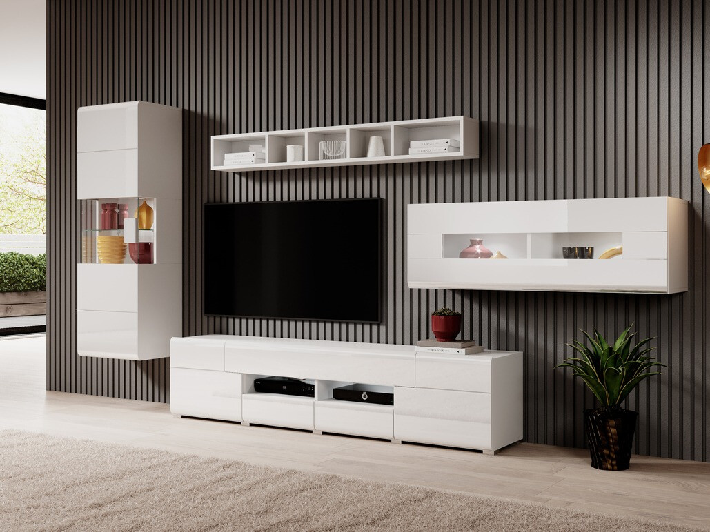 Wall shelf Torsone 109 (White + Glossy white)