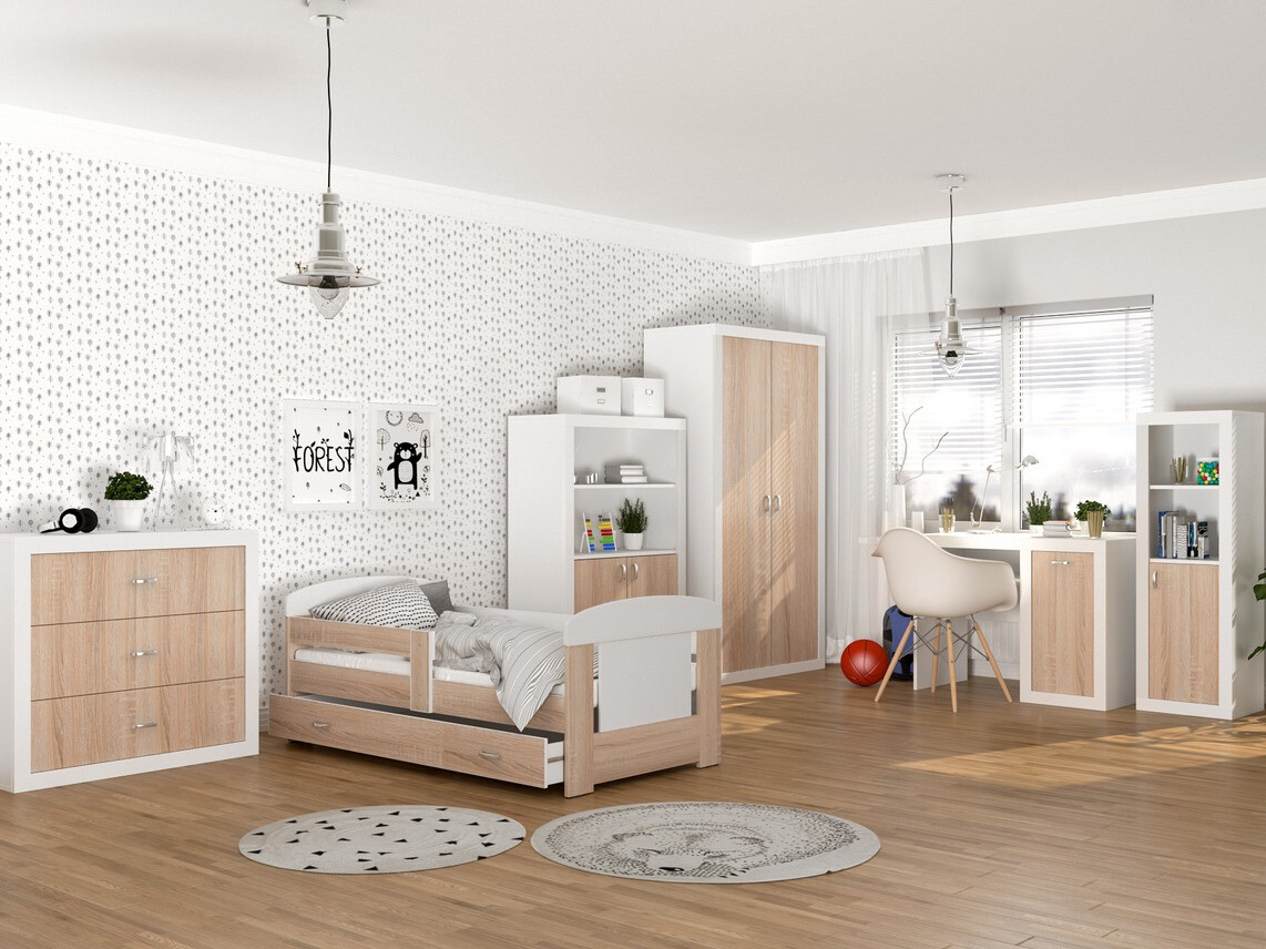 Desk Tentive 102 (White + Sonoma oak)