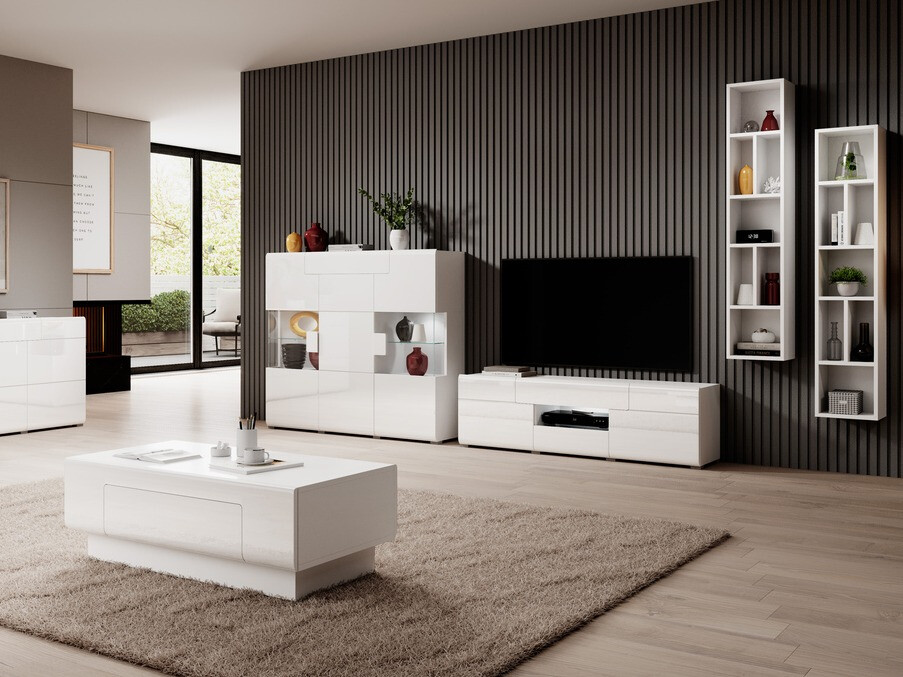 Coffee table Torsone 111 (White + Glossy white)