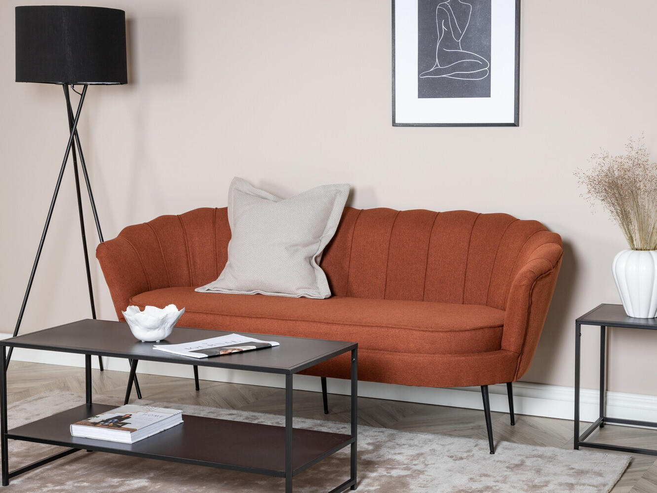 Sofa Dallas 2917 (Dark brown + Black)