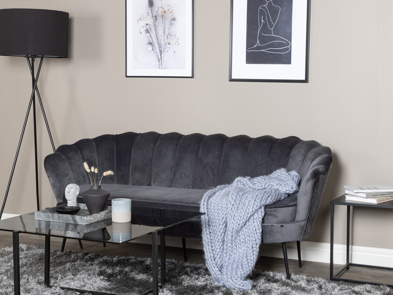 Sofa Dallas 2917 (Dark grey + Black)