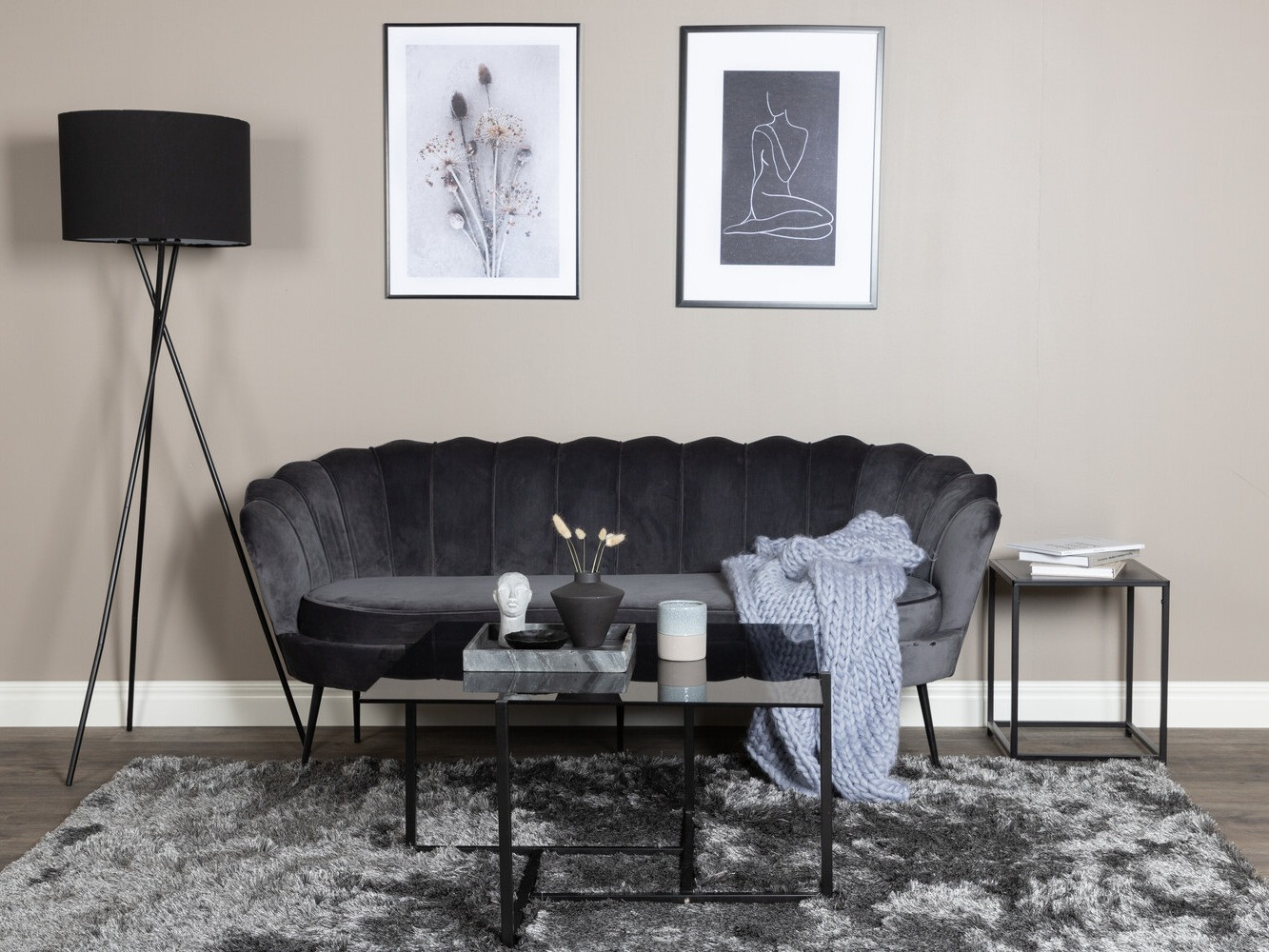 Sofa Dallas 2917 (Dark grey + Black)