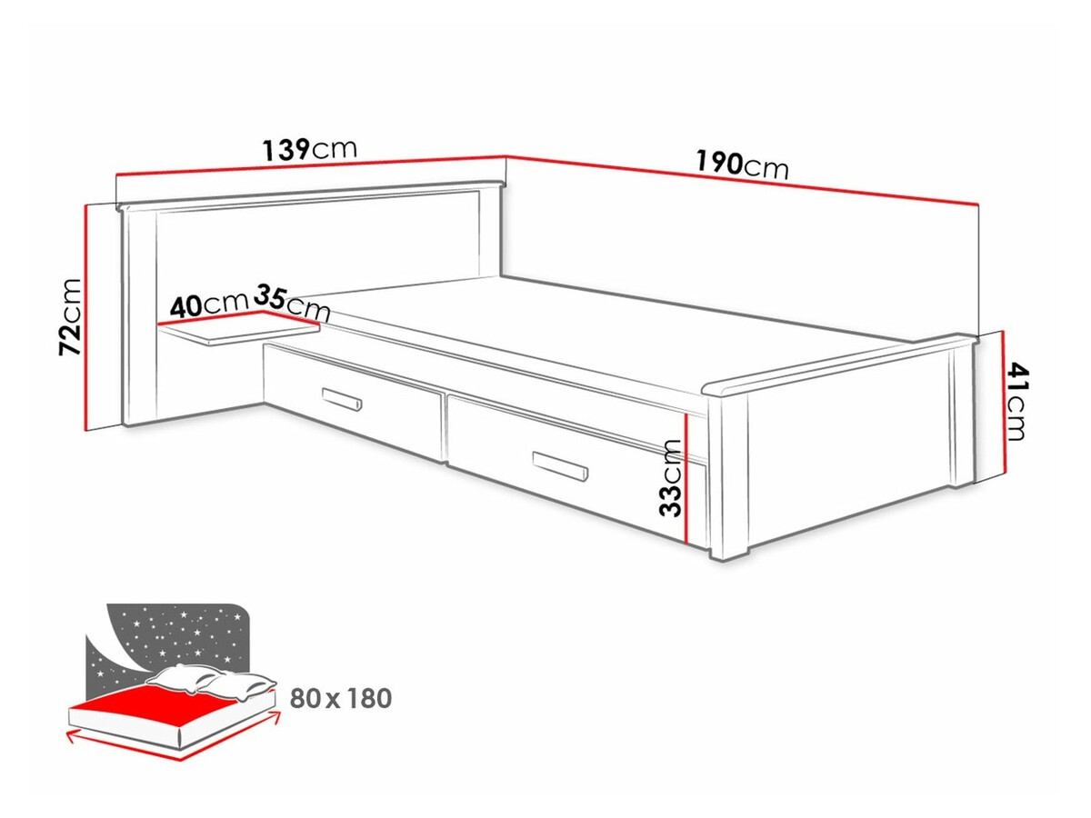 Bed Henderson 117 (White + Trufel)