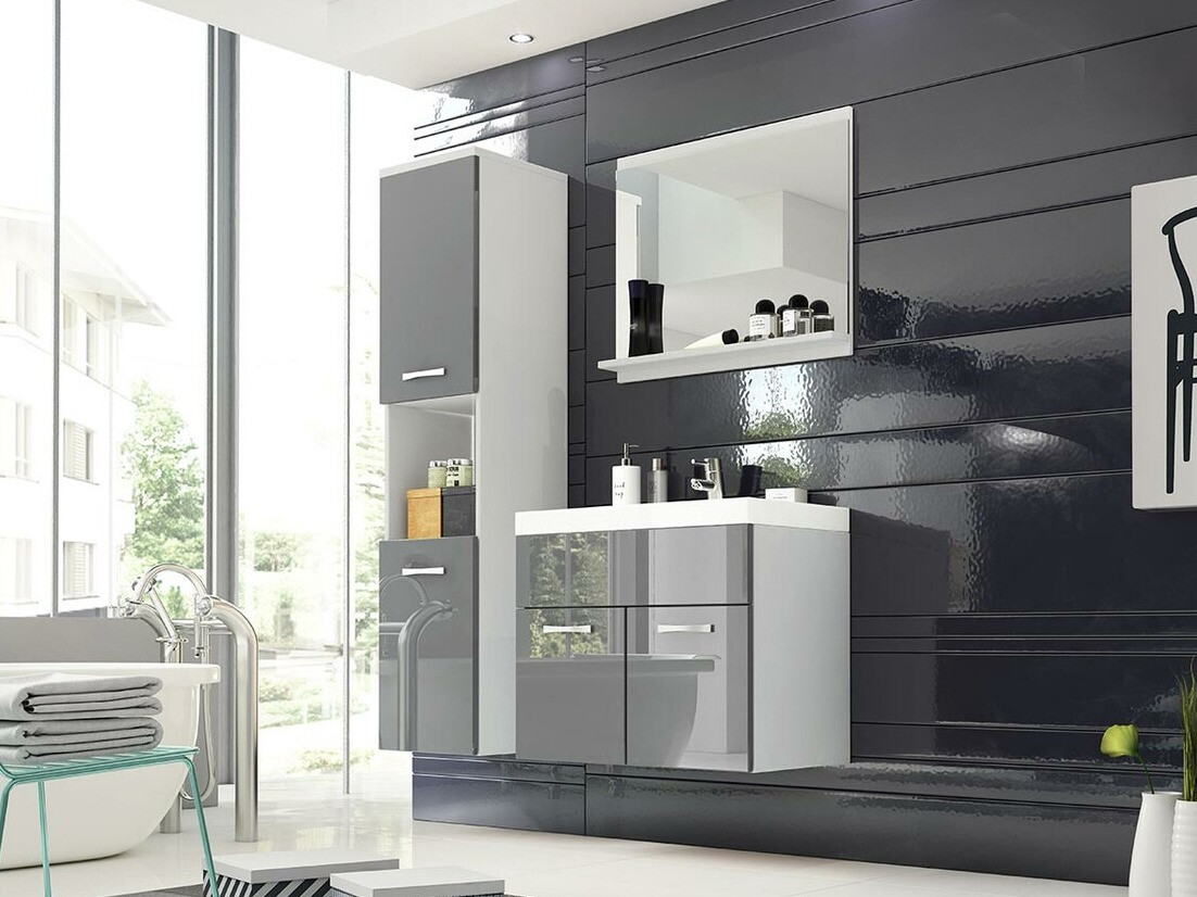 Bathroom set Sarasota 122 (White + Gloss grey)