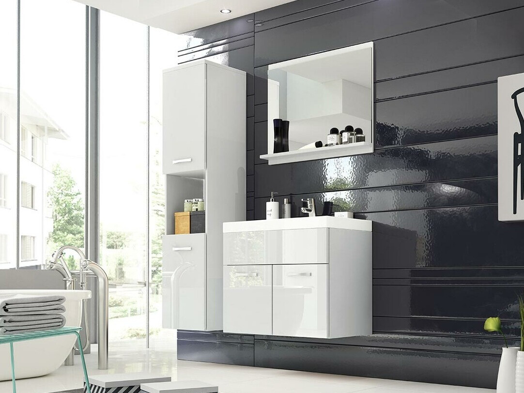 Bathroom set Sarasota 122 (White + Glossy white)