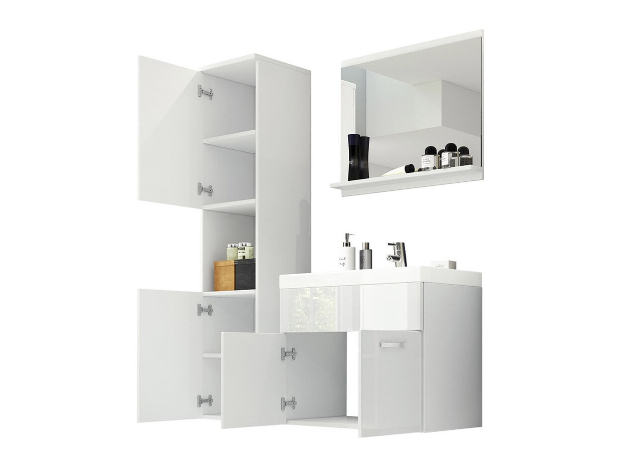 Bathroom set Sarasota 122 (White + Glossy white)