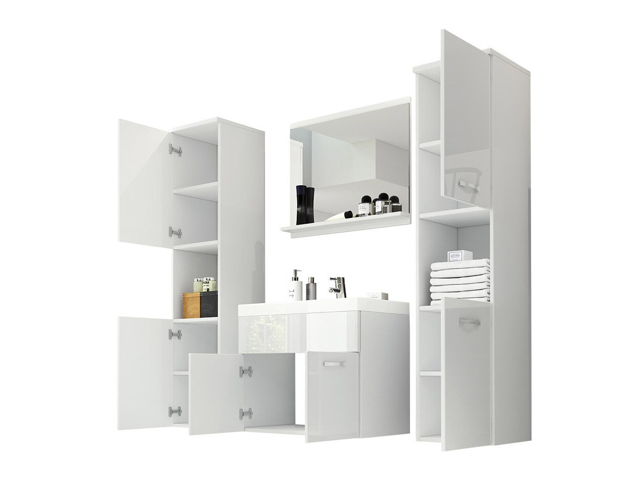 Bathroom set Sarasota 123 (White + Glossy white)