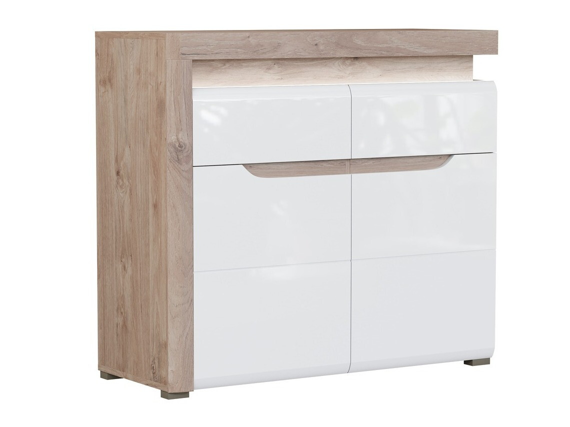 Chest of drawers Revelmi 102 (Oak + Glossy white)