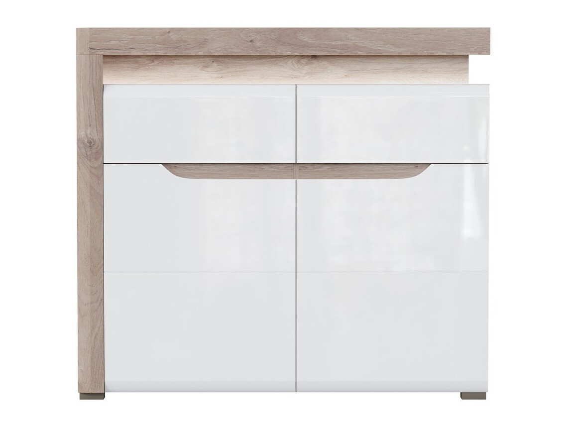 Chest of drawers Revelmi 102 (Oak + Glossy white)