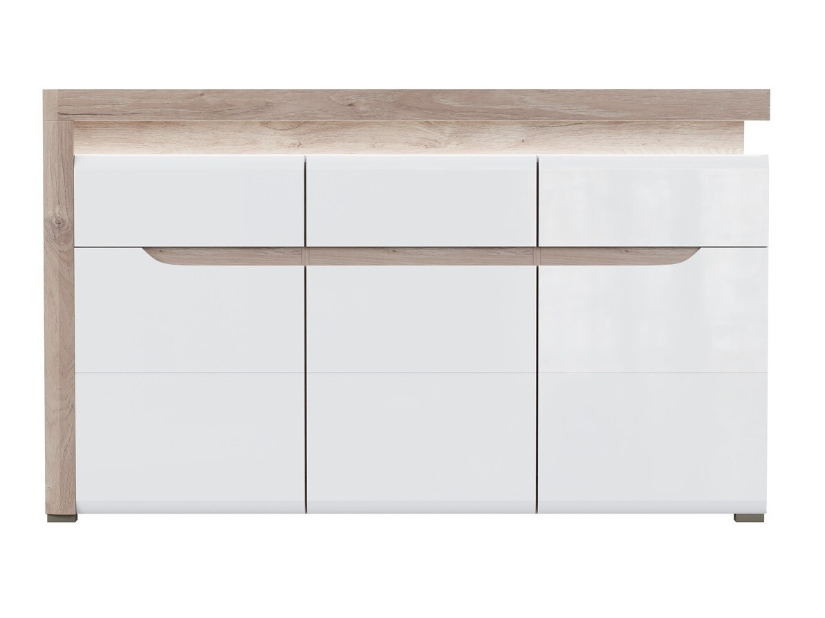 Chest of drawers Revelmi 103 (Oak + Glossy white)