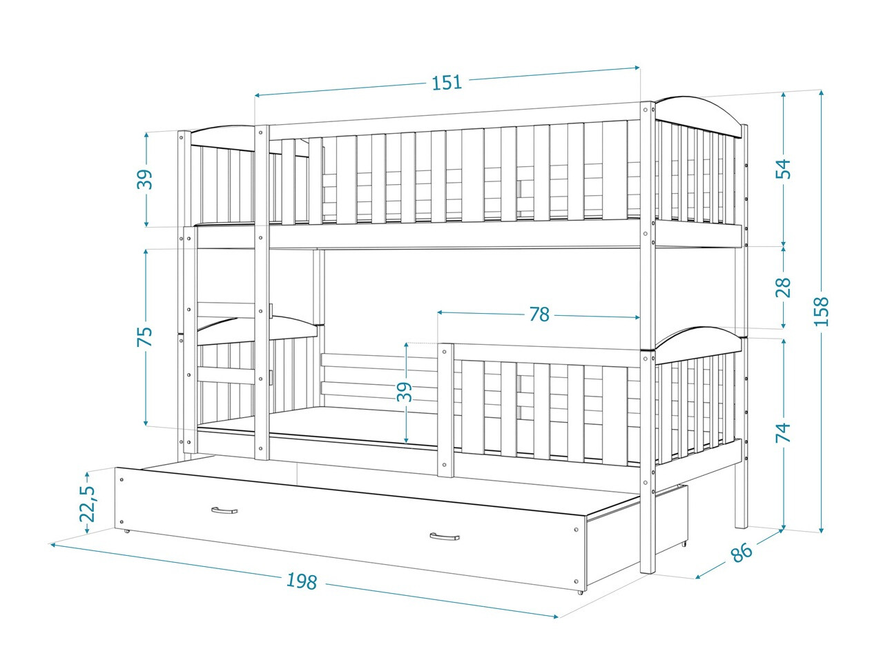 Bunk bed Aurora 105