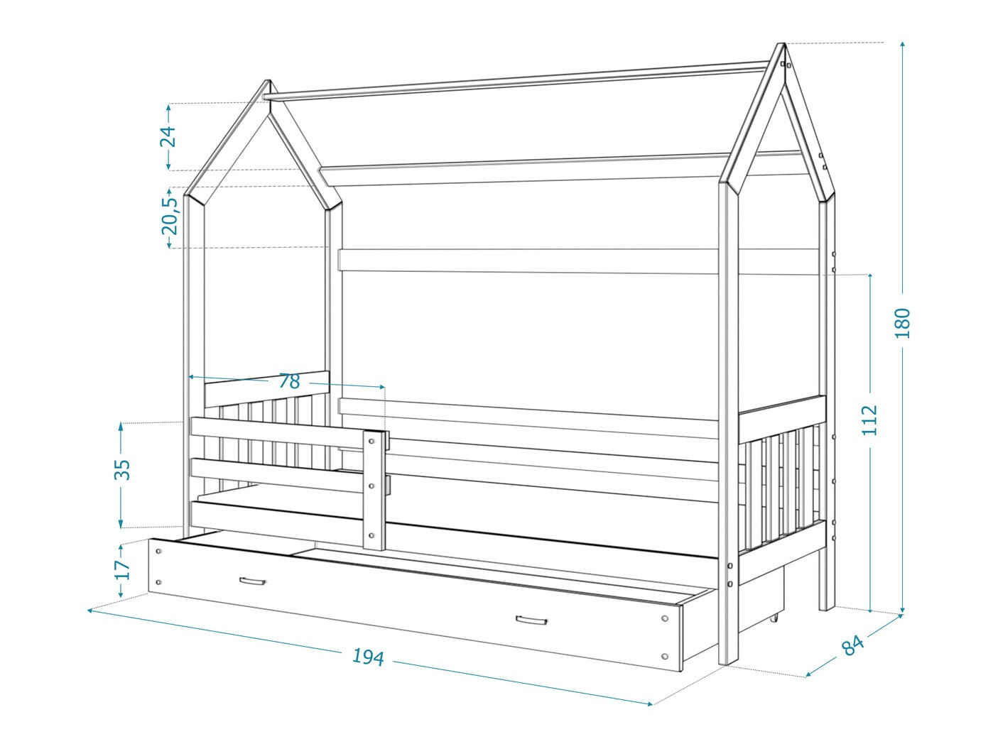 Bed Aurora 123 (Grey)