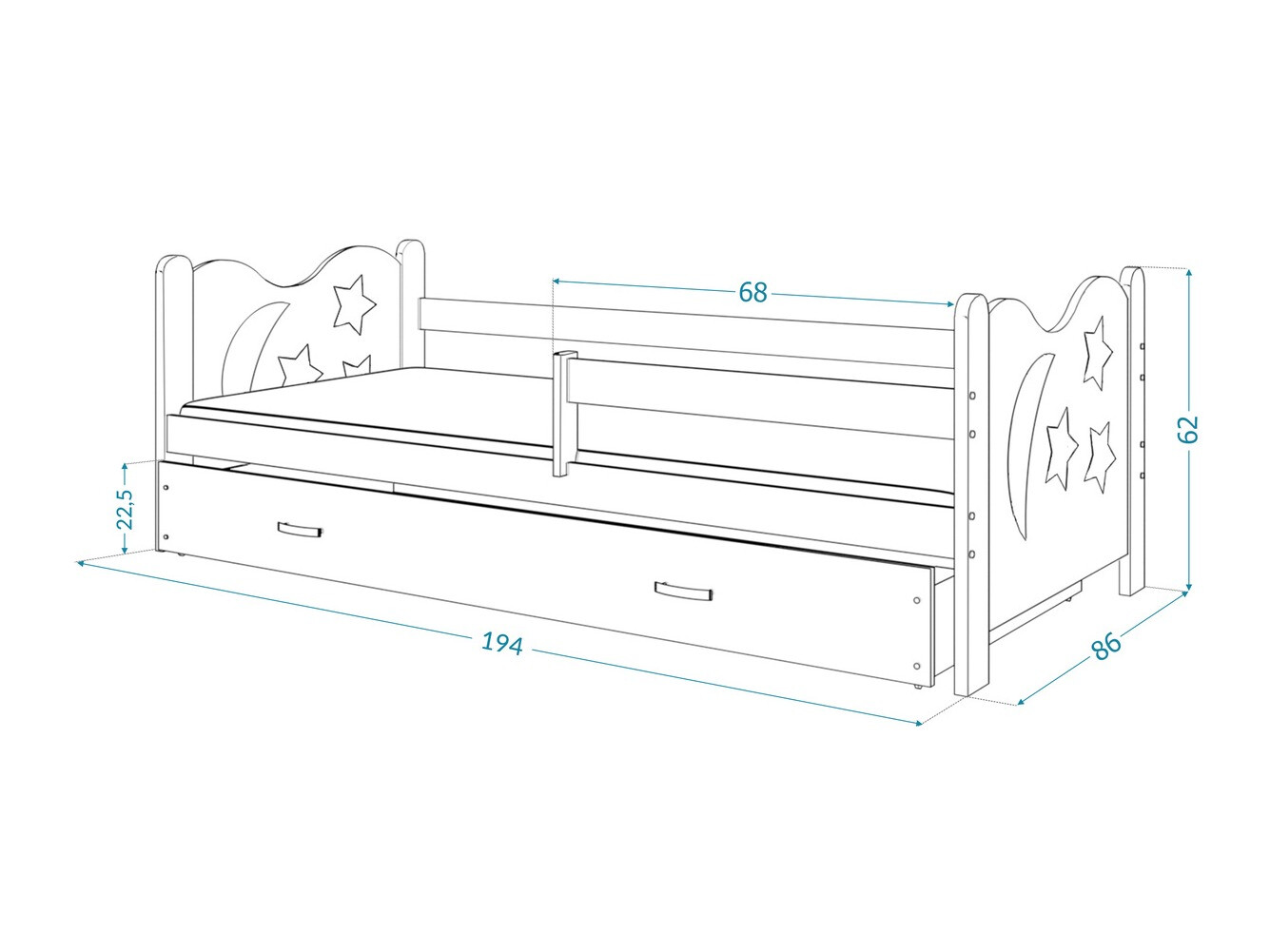 Bed Aurora 124 (Pine)