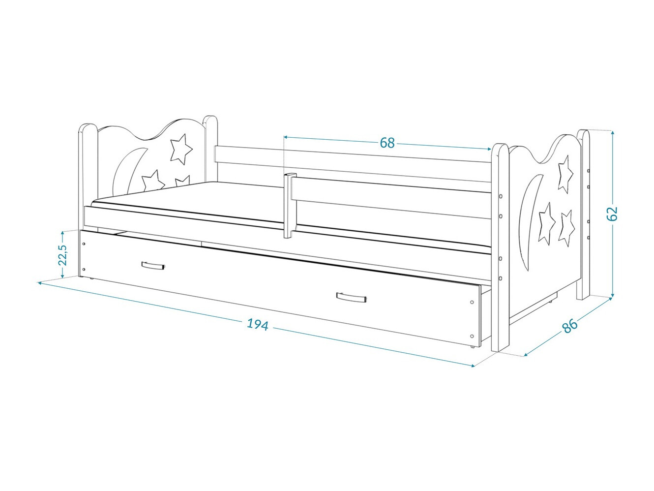 Bed Aurora 124 (Pine)