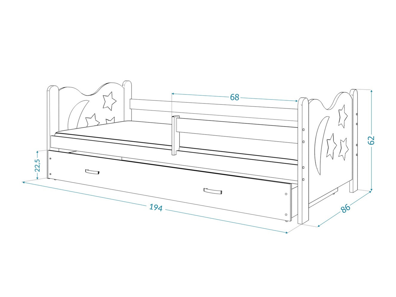 Bed Aurora 124 (White)