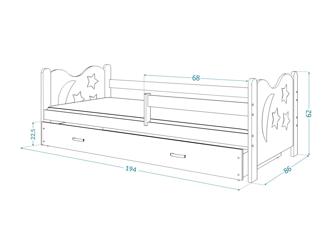 Bed Aurora 124 (White)