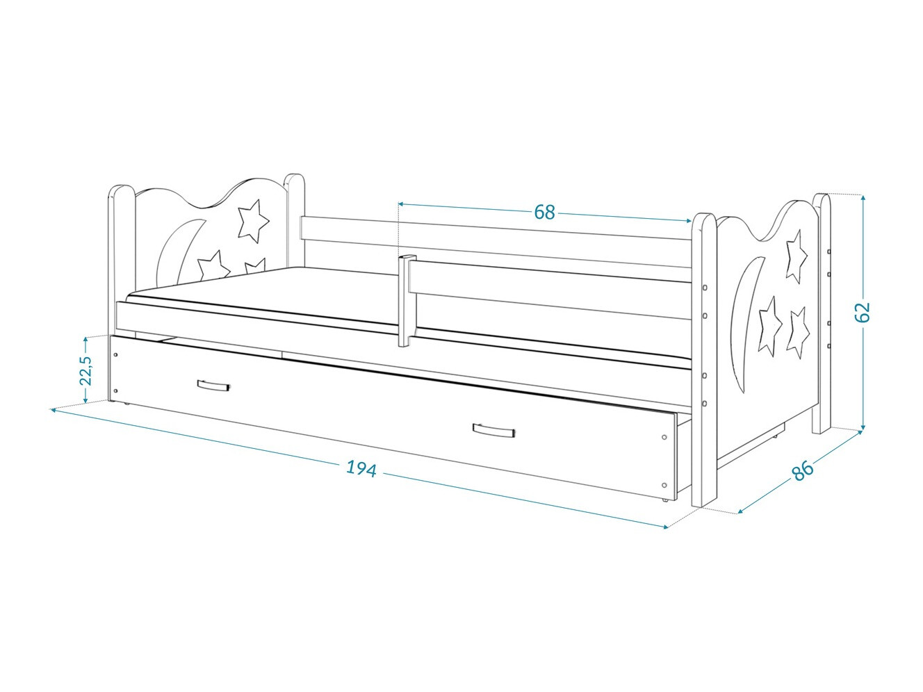 Bed Aurora 124 (White)