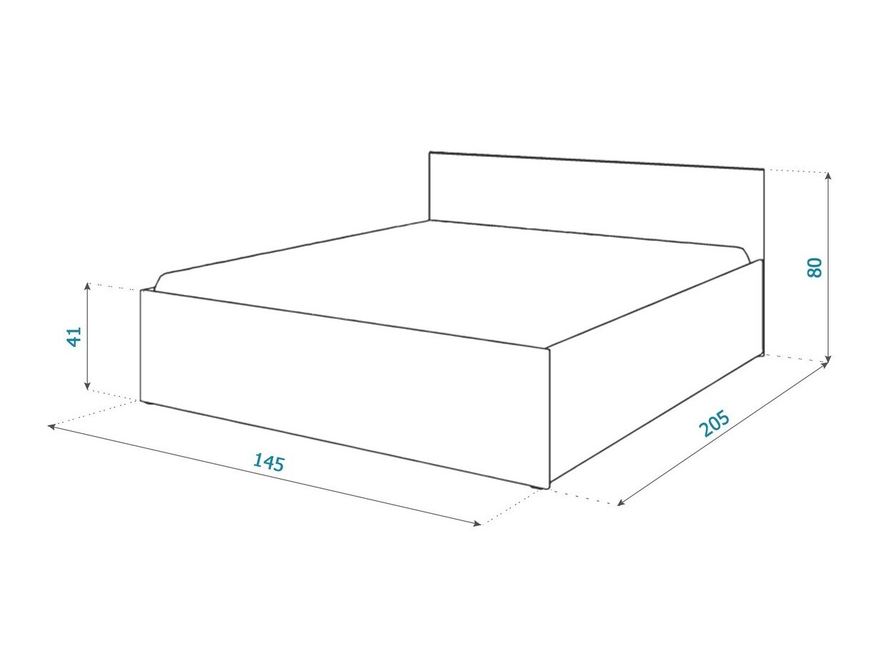 Bed Aurora 145 (White + Grey)