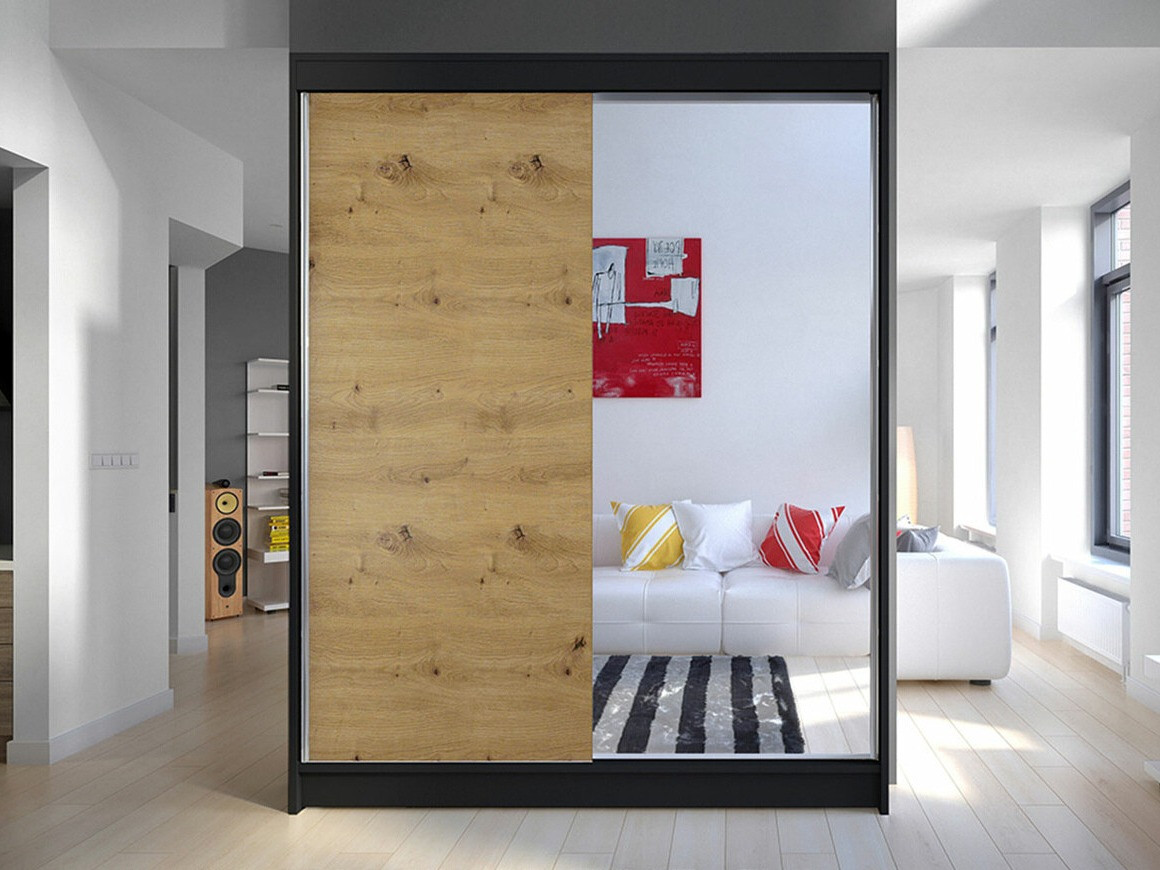 Wardrobe Closico Vastor I (Black + Artisan oak)