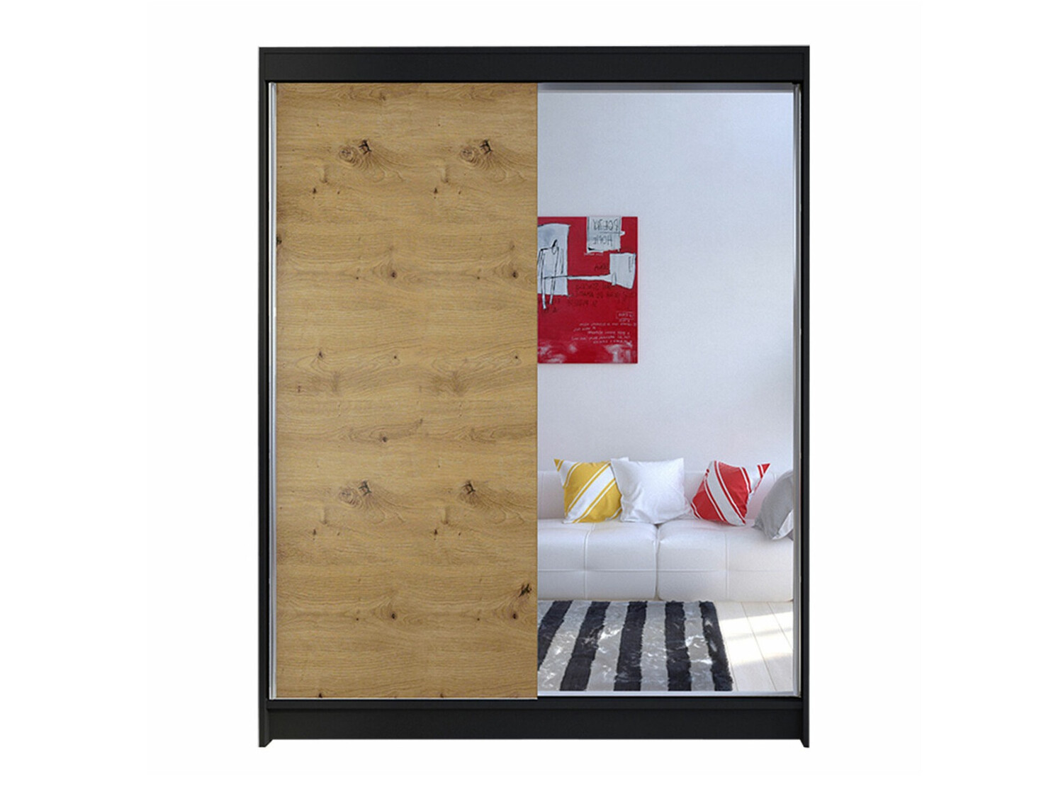 Wardrobe Closico Vastor I (Black + Artisan oak)