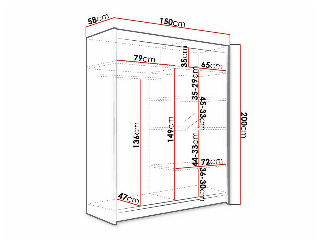 Wardrobe Closico Vastor I (Black + Artisan oak)