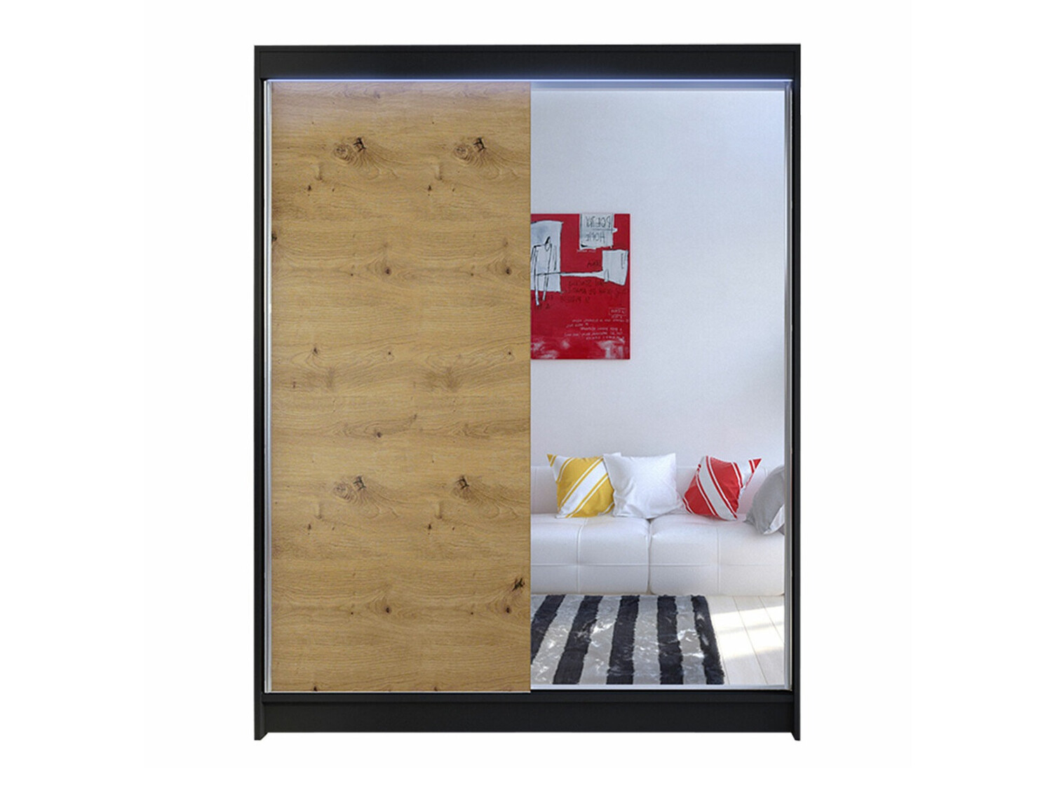 Wardrobe Closico Vastor I (Black + Artisan oak)