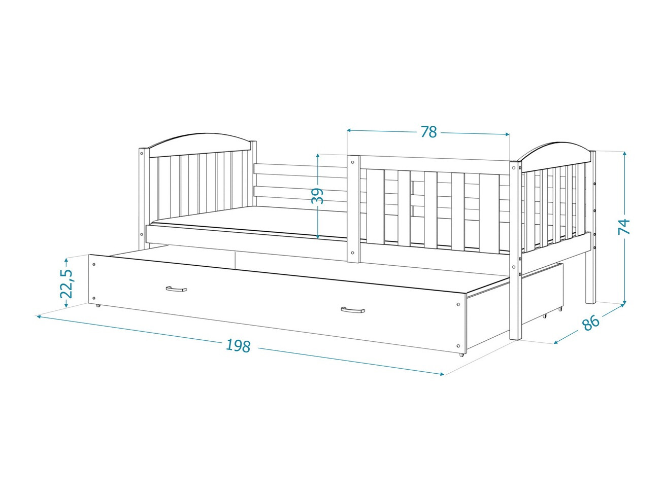 Bed Aurora 126 (White)