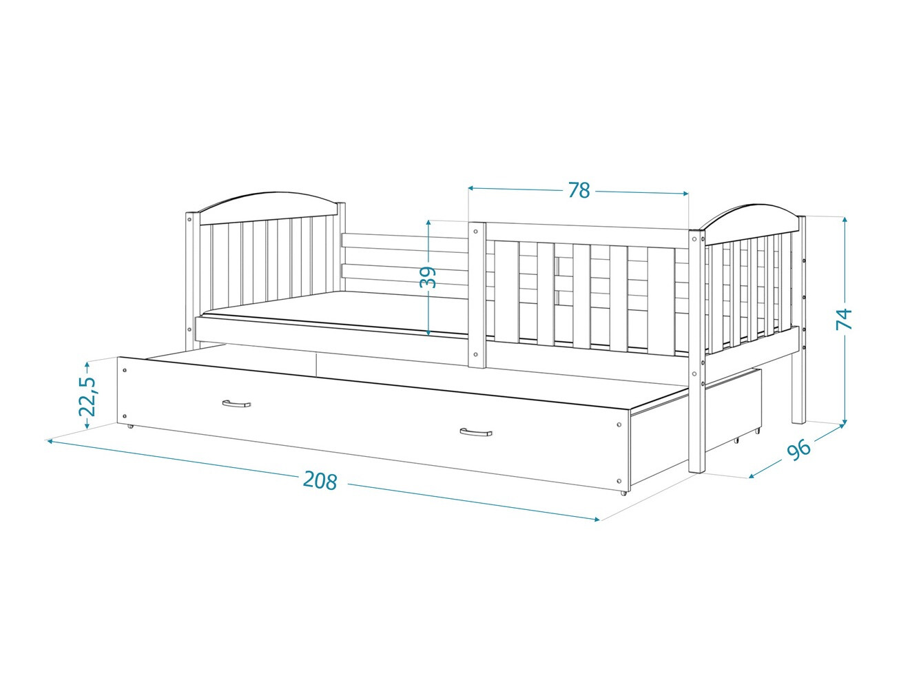 Bed Aurora 126 (White)