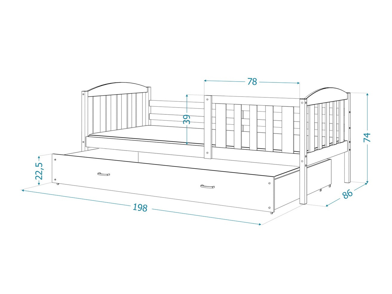 Bed Aurora 126 (White)