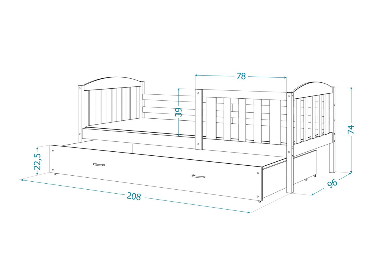 Bed Aurora 126 (White)
