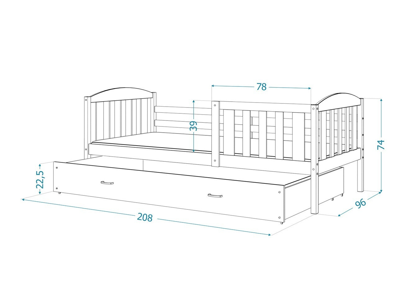 Bed Aurora 126 (White)