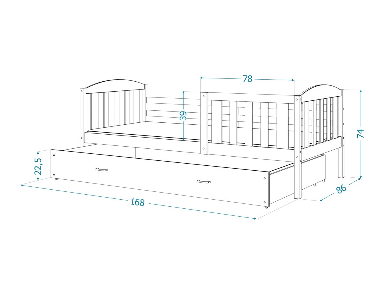 Bed Aurora 126 (White)