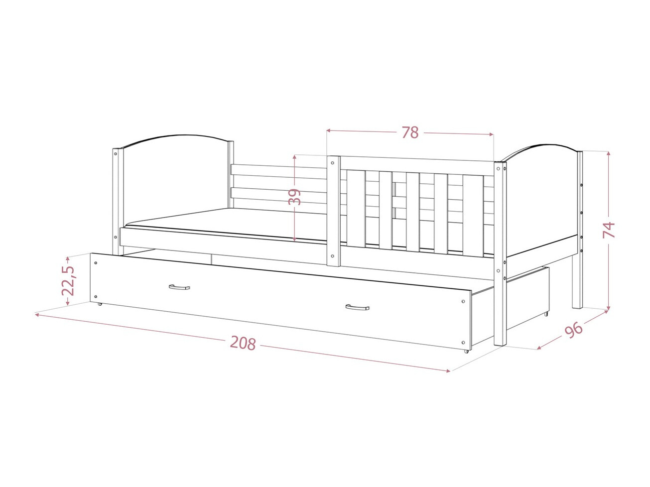 Bed Aurora 131 (Grey)