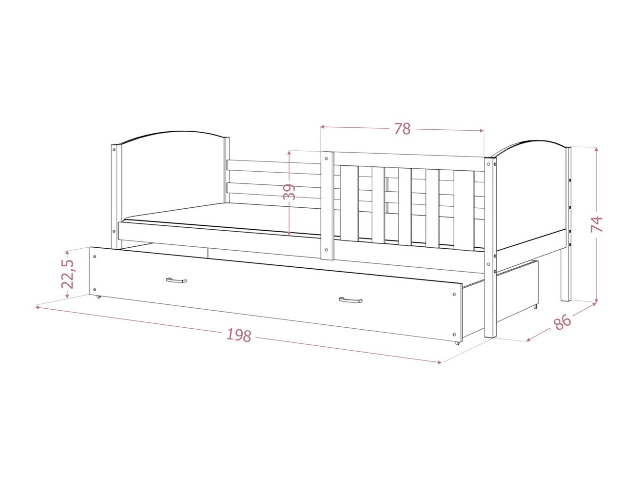Bed Aurora 131 (Grey)