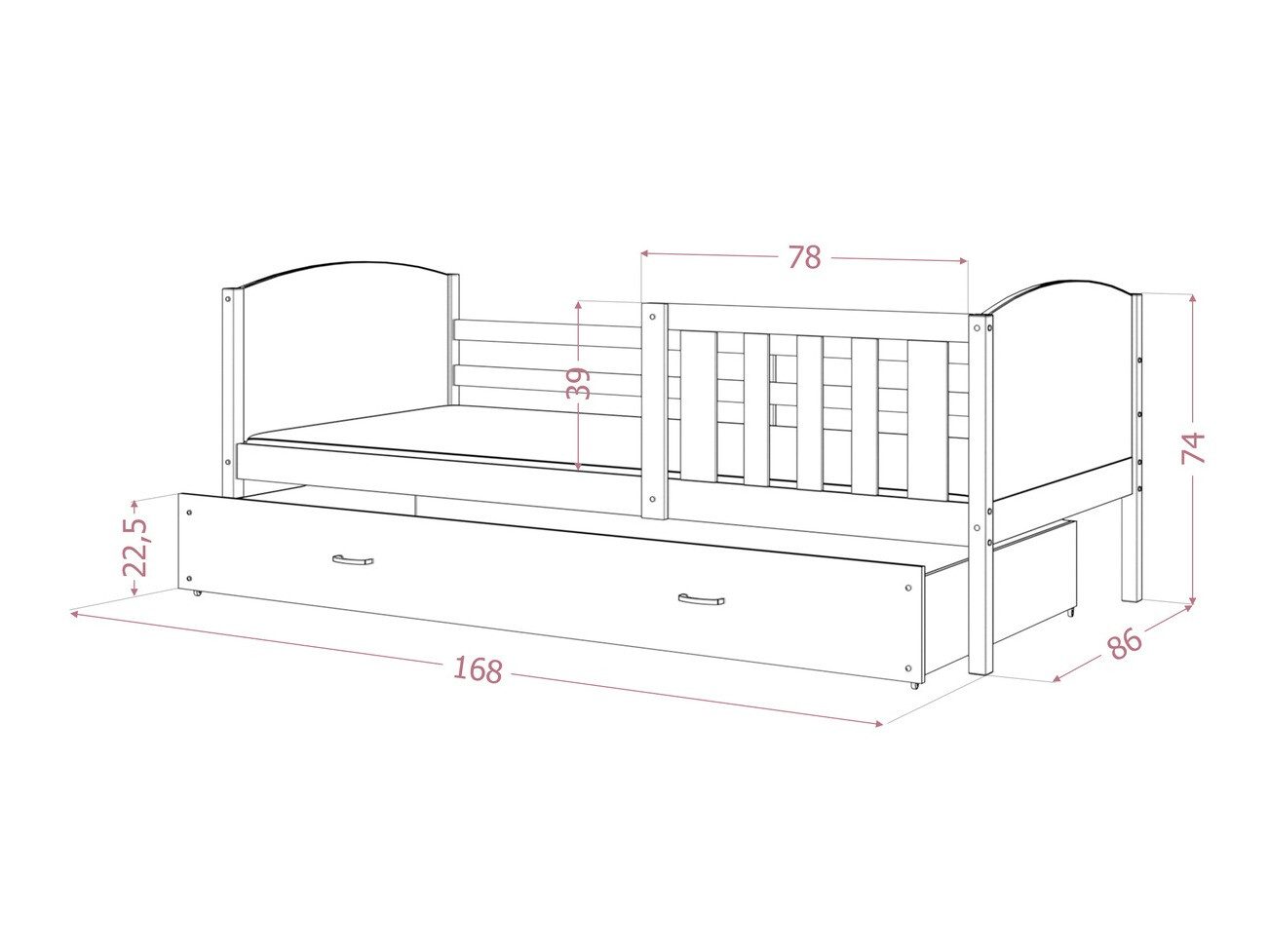Bed Aurora 131 (Grey)