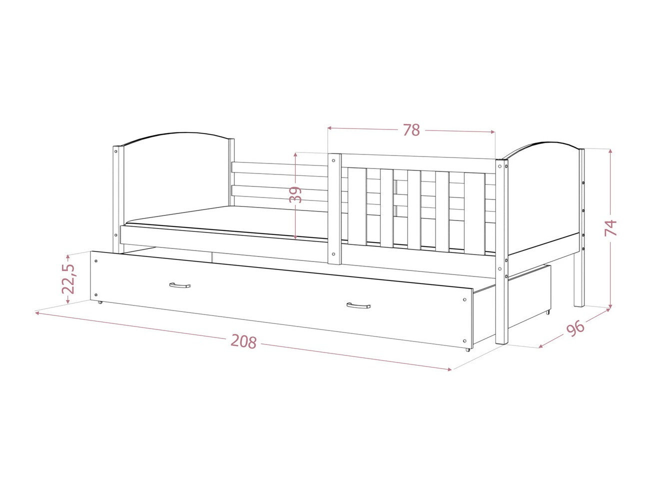 Bed Aurora 131 (Grey)