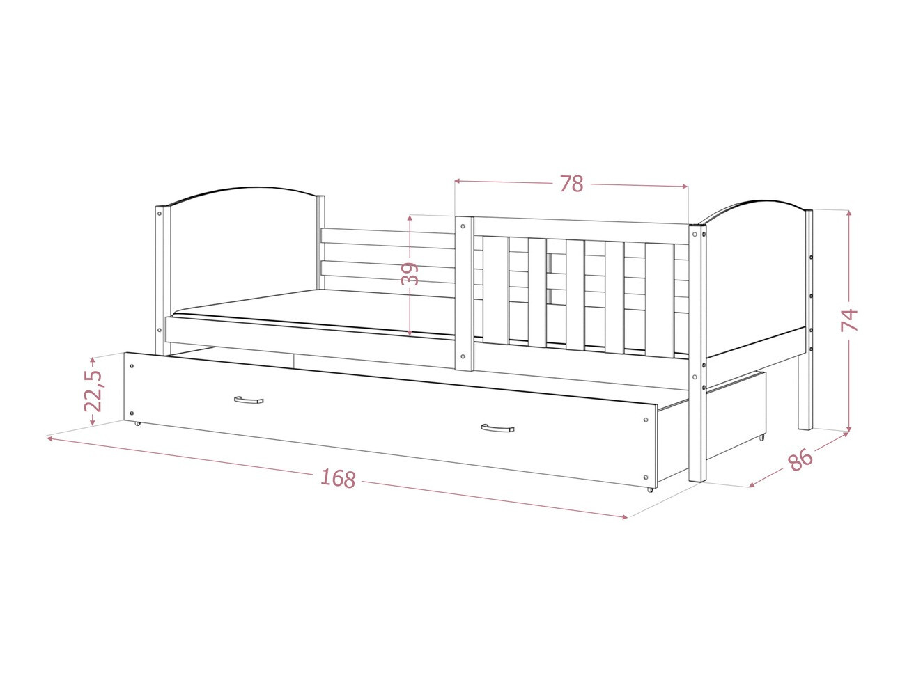Bed Aurora 131 (White)