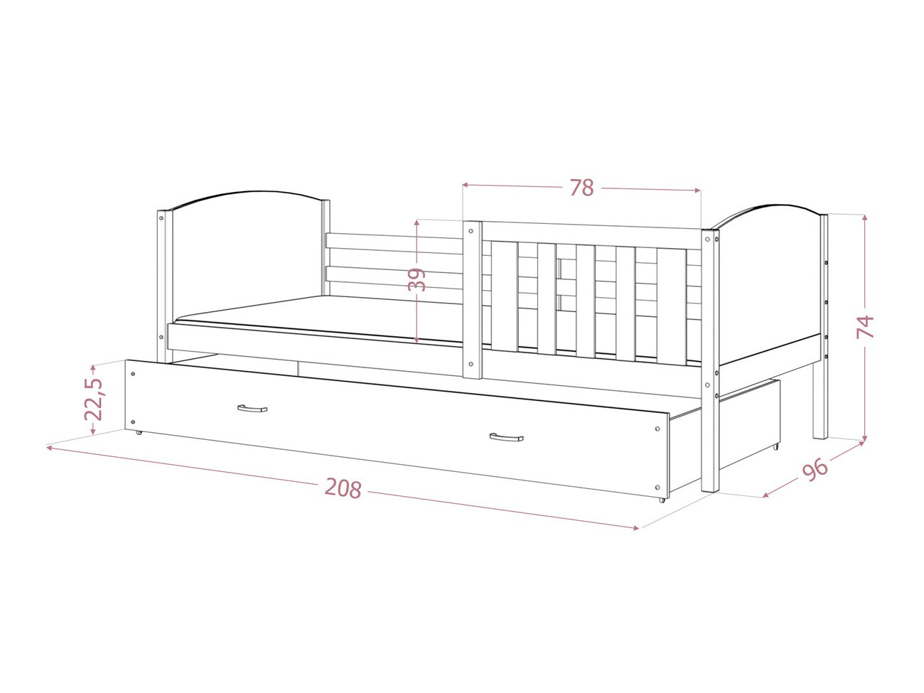 Bed Aurora 131 (White)