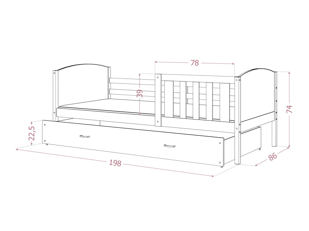 Bed Aurora 131 (White)