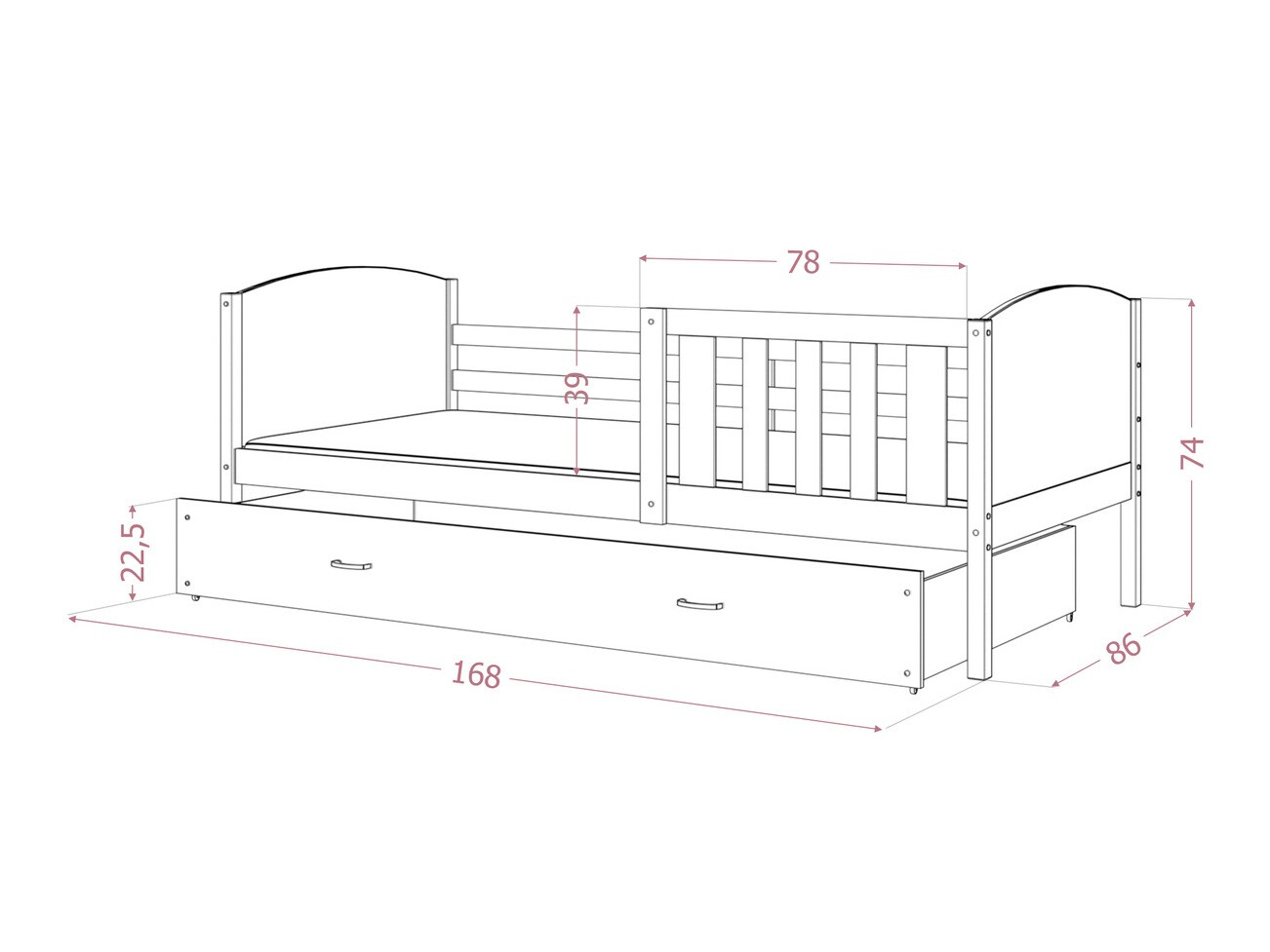 Bed Aurora 131 (White)