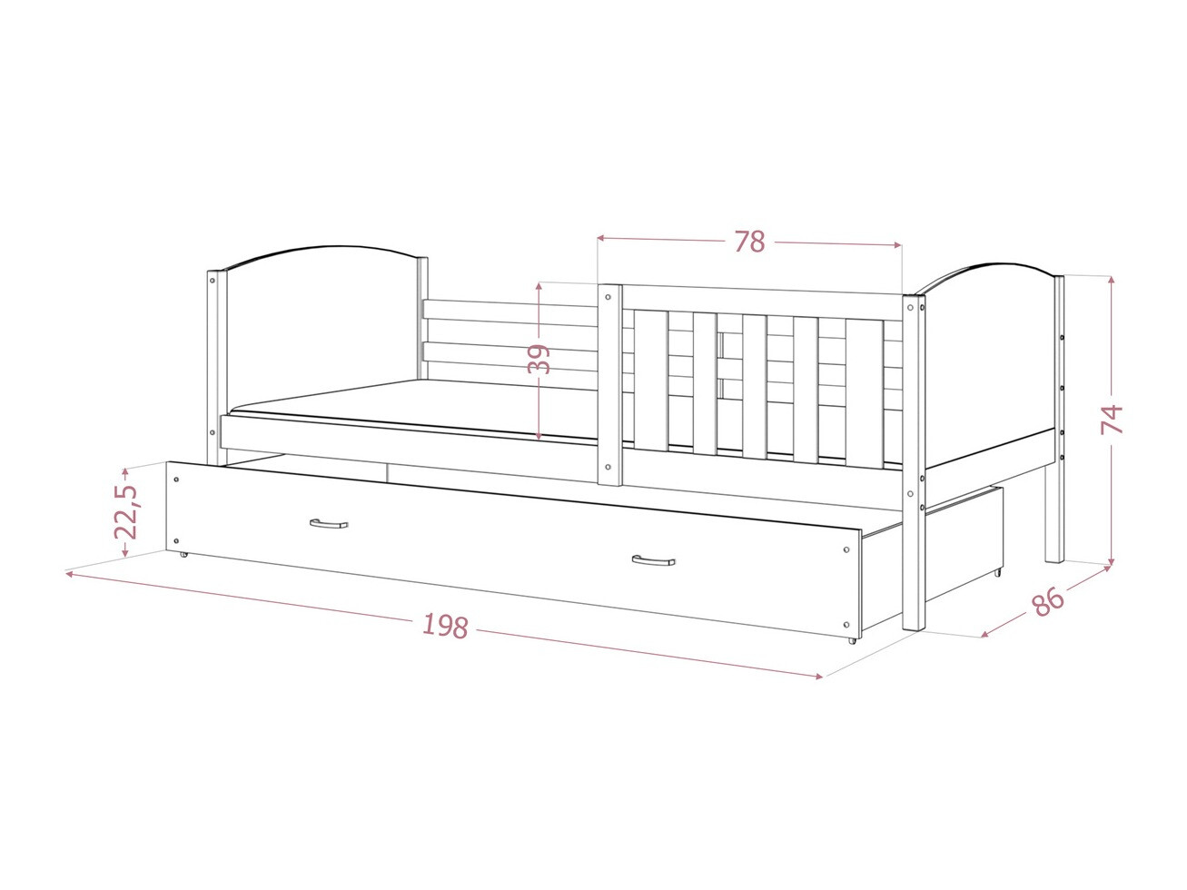 Bed Aurora 131 (White)