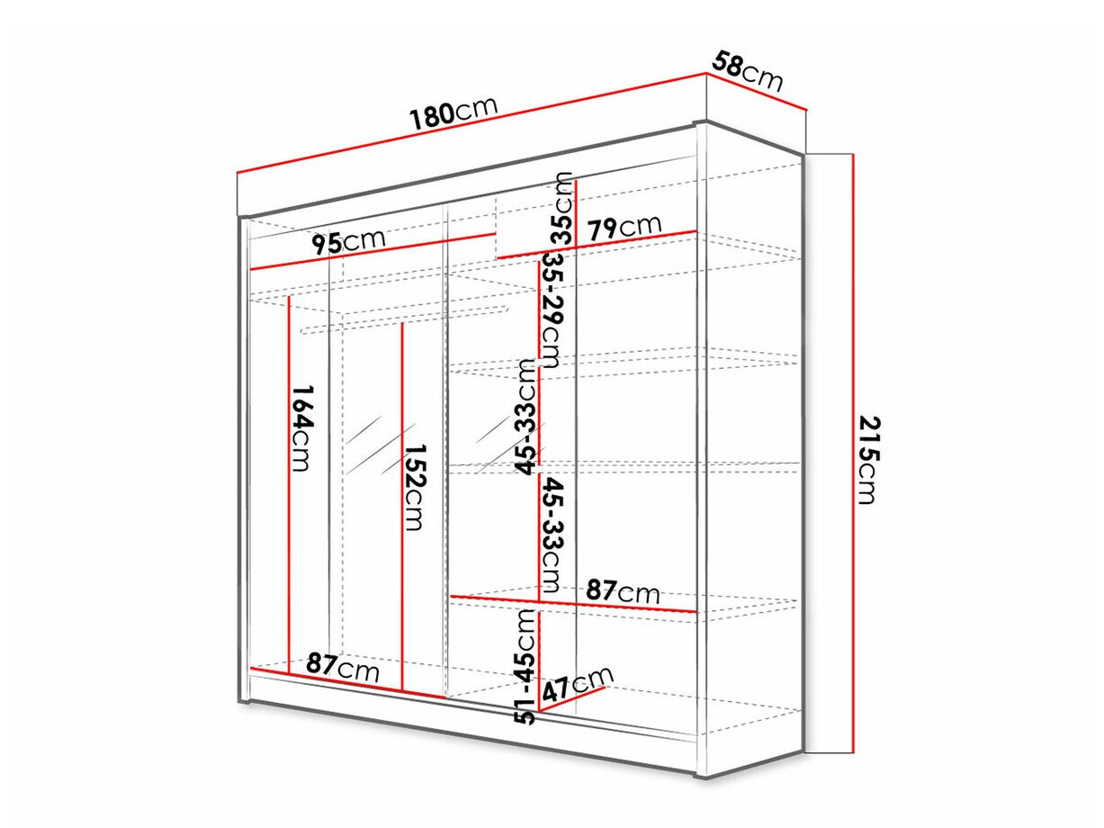 Wardrobe Closico Cavaris II (White + Artisan oak)